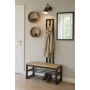 Ławka Metalowa Z Wieszakiem Loft Siedzisko Drewno Lite Dąb LM-86 Rozmiary od 50 cm do 200 cm